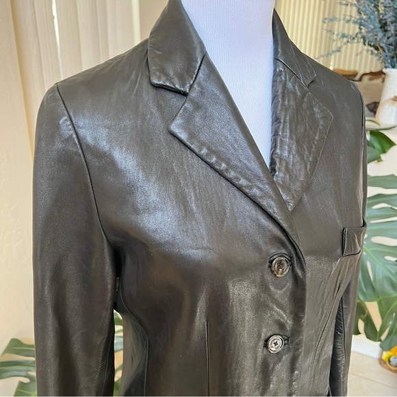 COACH Butter Soft Leather Black Blazer Jacket S $595 - Picture 4 of 14